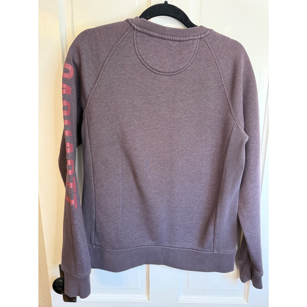 Carhartt Womens Relaxed Fit Graphic Logo Sleeve Sweatshirt Purple M - Picture 2 of 6